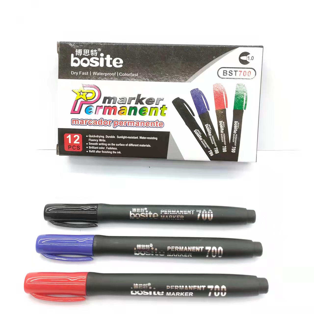 BST-700 oil-based marker pen, thick and thin, quick-drying, non-fading, large-capacity, marking pen