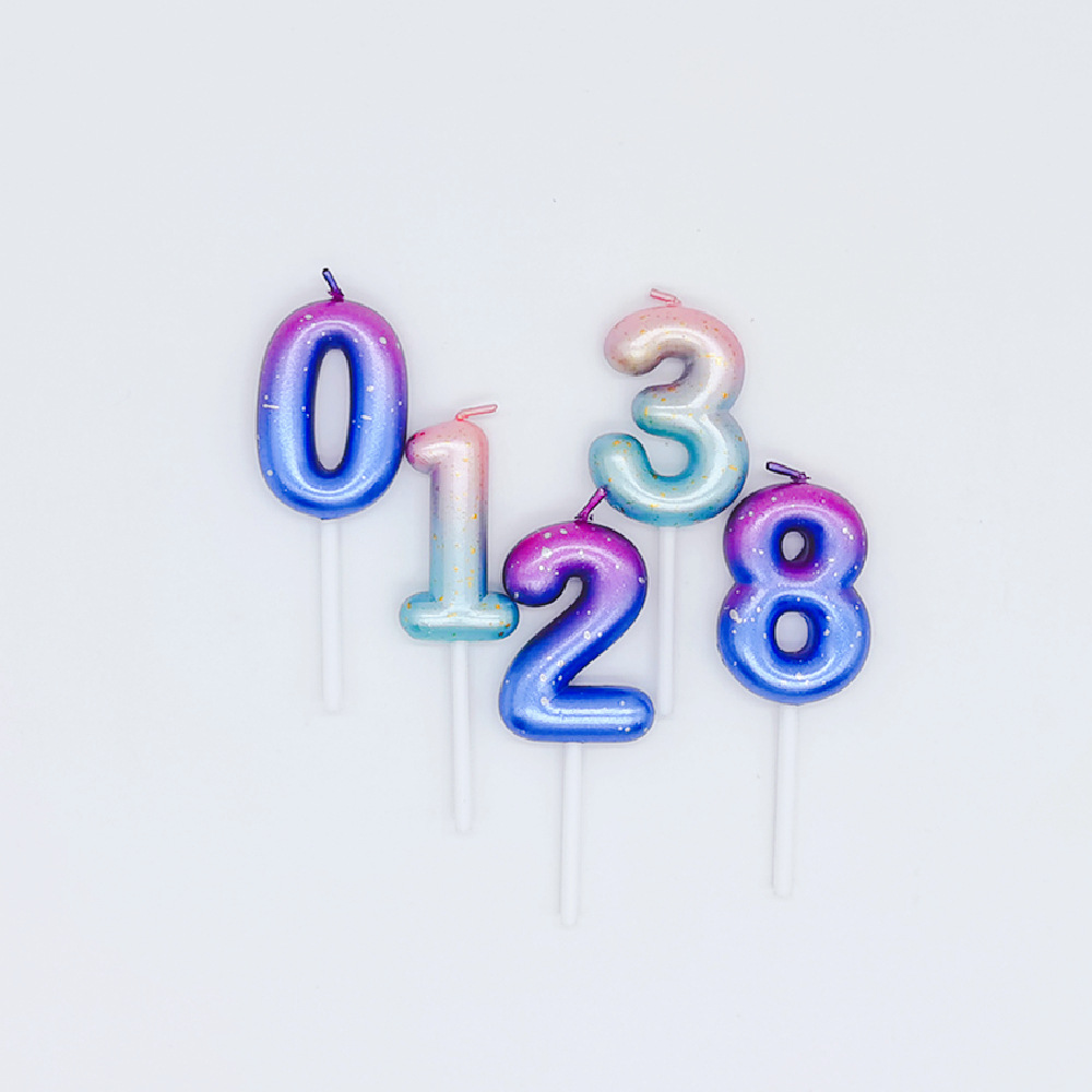 派对/数字渐变蜡烛/生日蜡烛白底实物图
