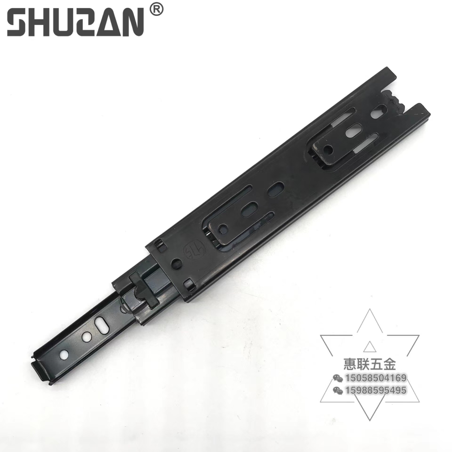 Shuzan high-quality brand 45mm wide three-section silent slide rail, 6.5-inch, 7-inch, 7.5-inch universal hardware drawer guide rail, road rail, and other hardware tools Specification image