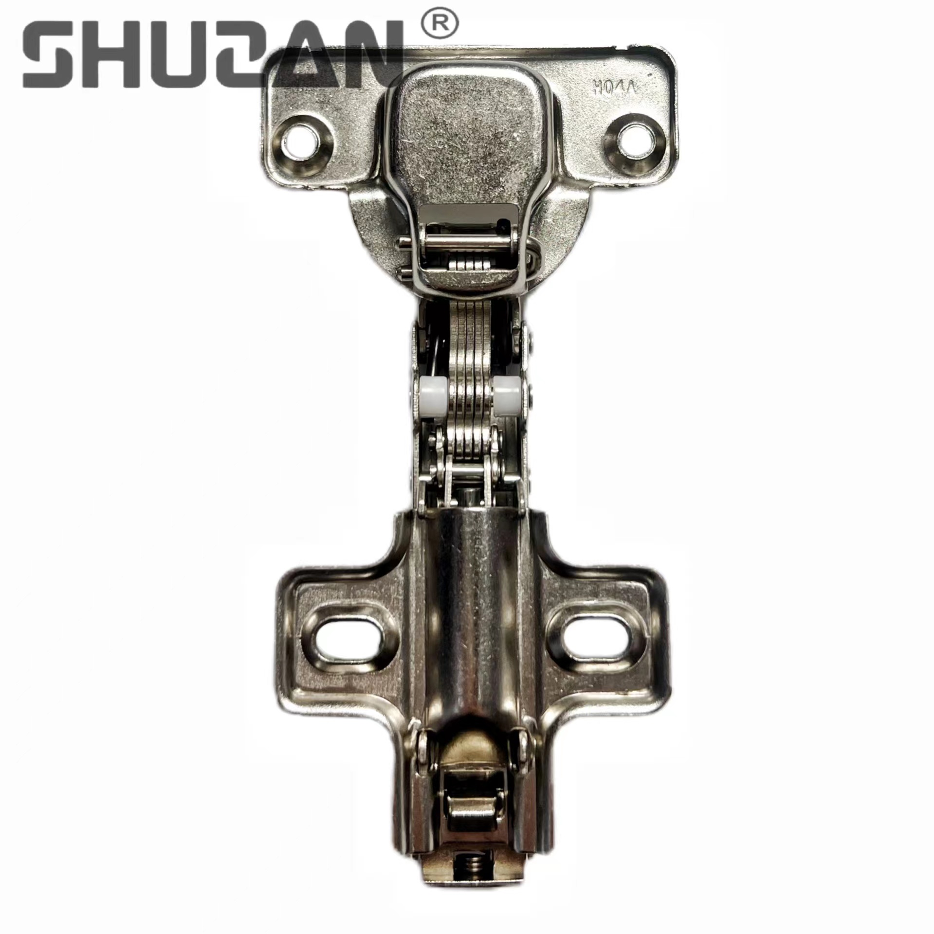 Shuzan high-quality hydraulic hinges are easy to disassemble and assemble. They have a two-hole bottom and are equipped with European screws, hardware tool accessories, and other hardware tools Specification image