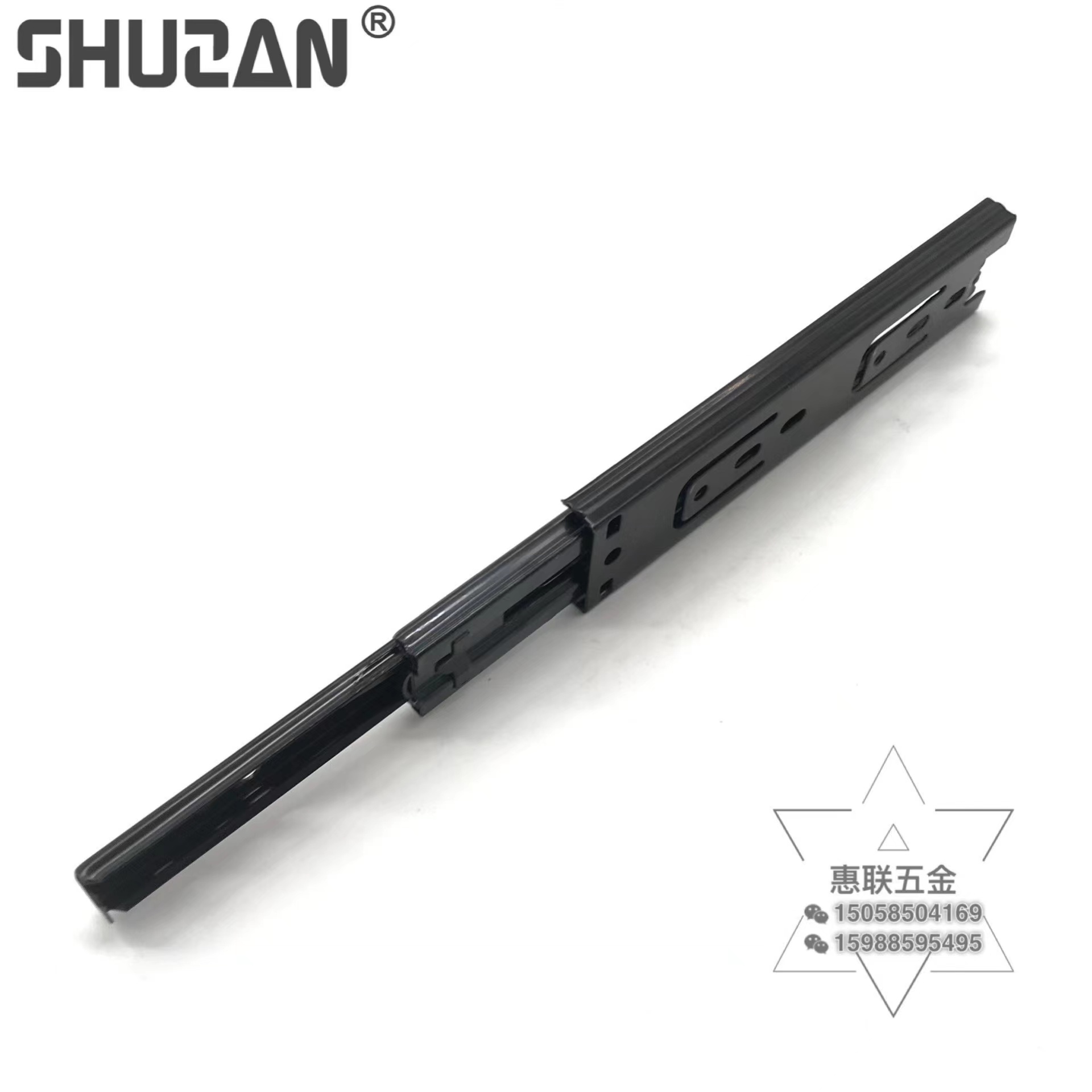 Shuzan high-quality brand 45mm wide three-section silent slide rail, 6.5-inch, 7-inch, 7.5-inch universal hardware drawer guide rail, road rail, and other hardware tools Item Picture