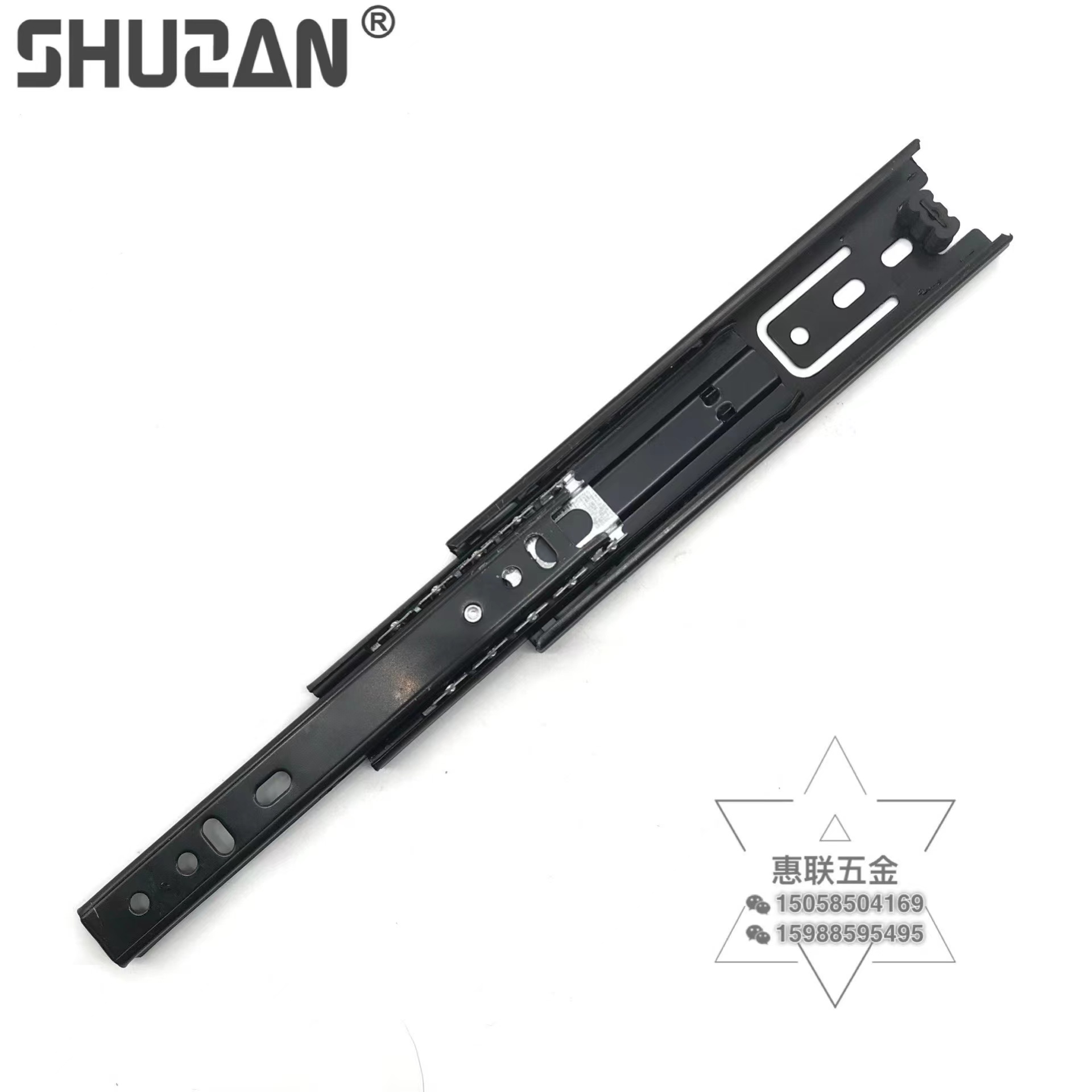 Shuzan high-quality brand 45mm wide three-section silent slide rail, 6.5-inch, 7-inch, 7.5-inch universal hardware drawer guide rail, road rail, and other hardware tools