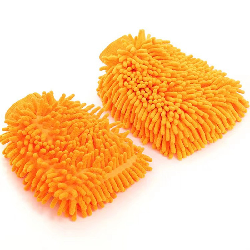 Chenille car wash gloves, microfiber car cleaning gloves, coral fleece car cleaning gloves, QW133 Specification image