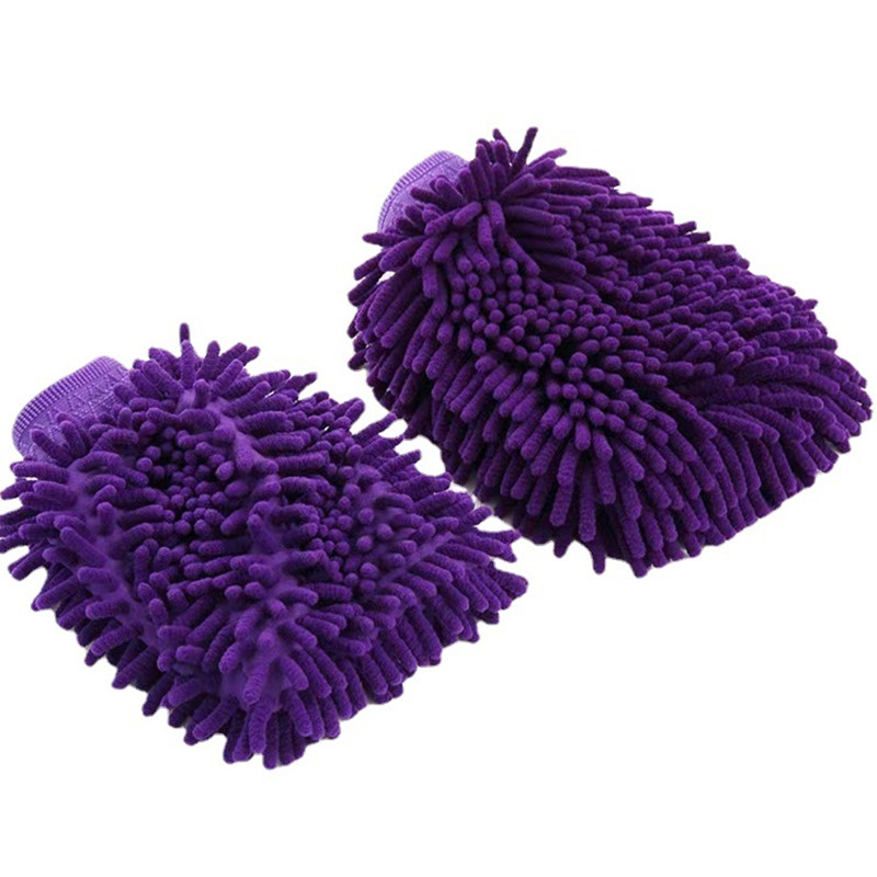 Chenille car wash gloves, microfiber car cleaning gloves, coral fleece car cleaning gloves, QW133 details Picture
