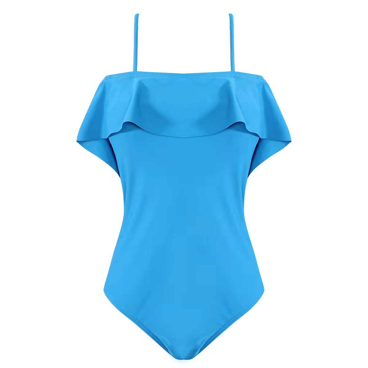 纯色外贸泳衣/跨境欧美泳装/外单泳衣女白底实物图