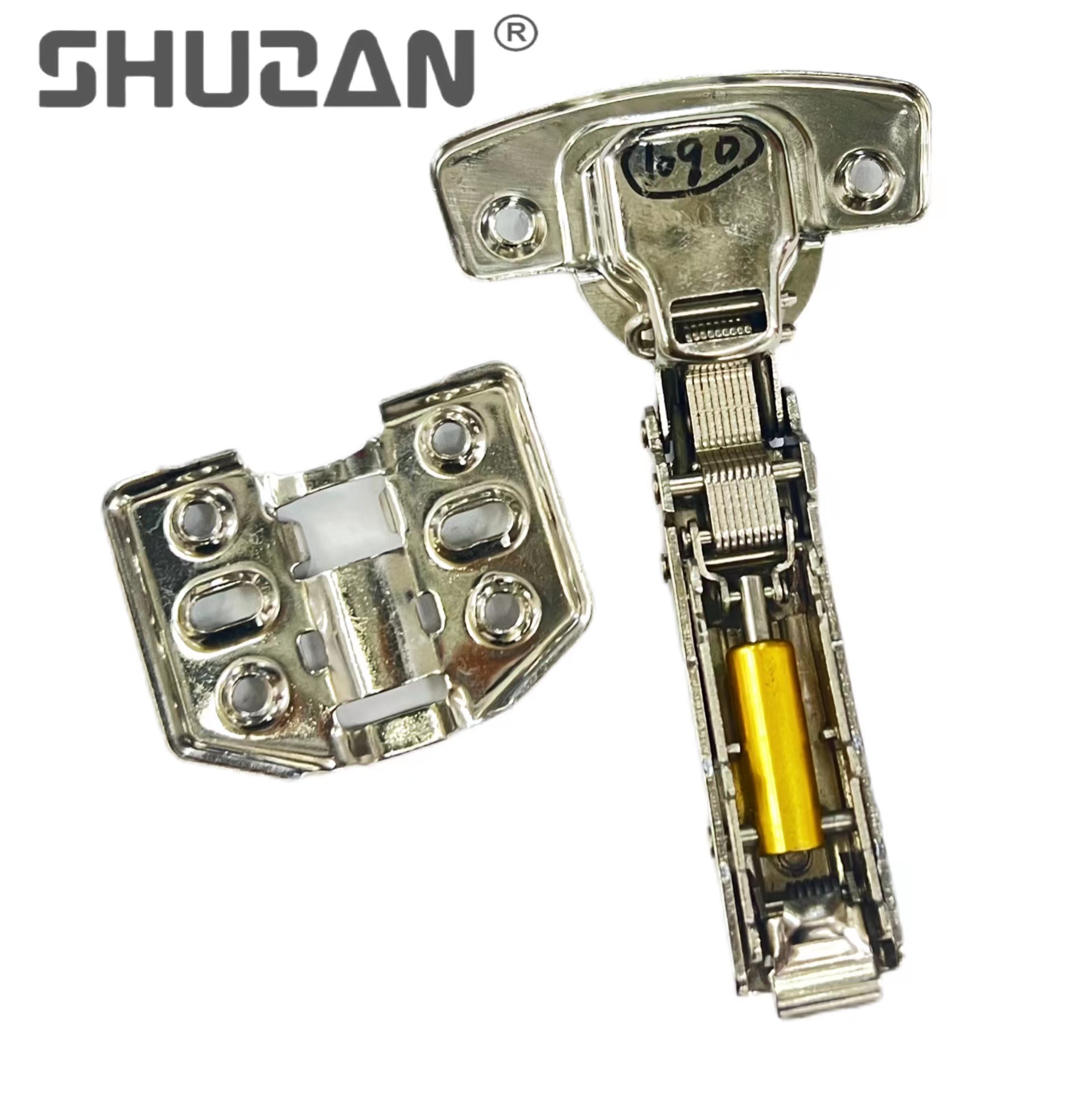 Shuzan high-quality 304 stainless steel hydraulic hinges, damping hinges, wardrobe and cabinet door hardware support, torque spring hinges, and other hardware tools details Picture