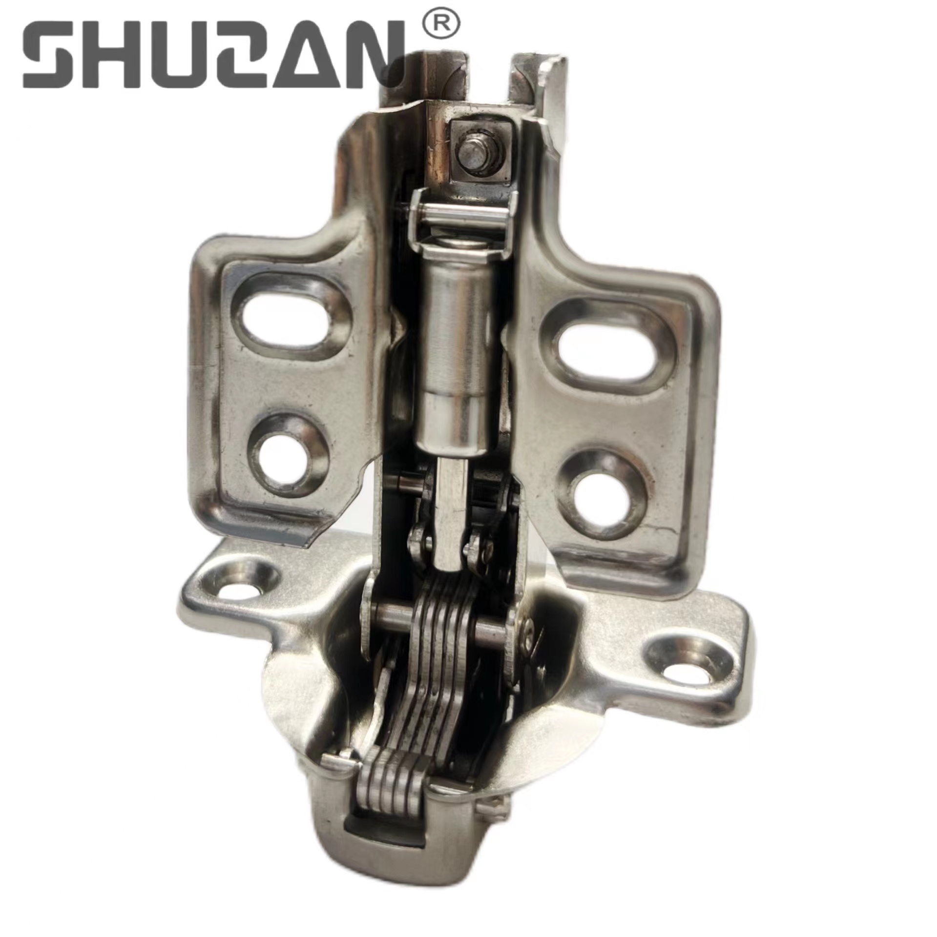Shuzan high-quality brand two-stage force four-hole fixed foot hinges, cabinet door hinges, pipe hinges factory direct sales, other hardware tools Item Picture