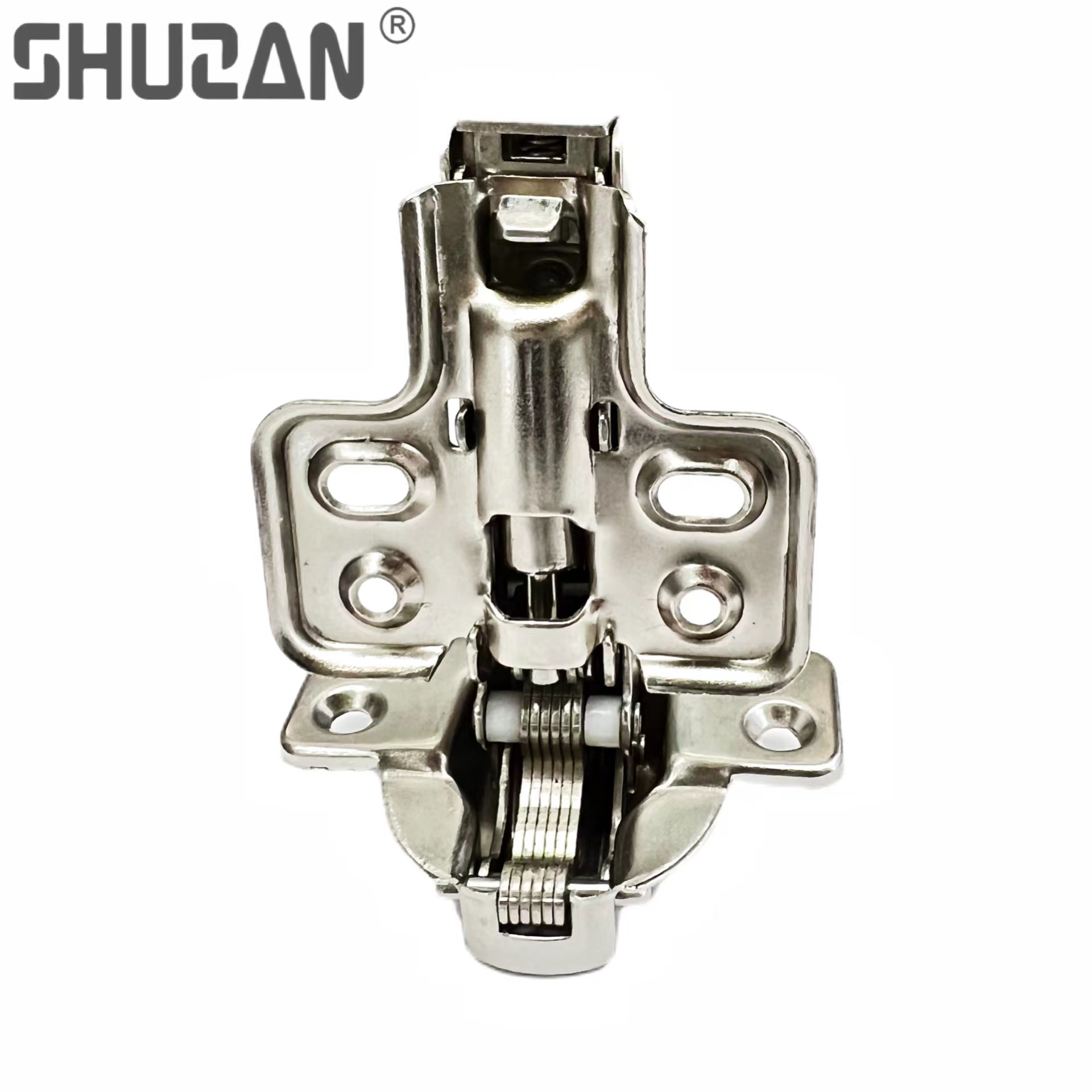 Shuzan hinge cabinet door damping hydraulic buffer full cover spring release hinge stainless steel wardrobe hinge Specification image