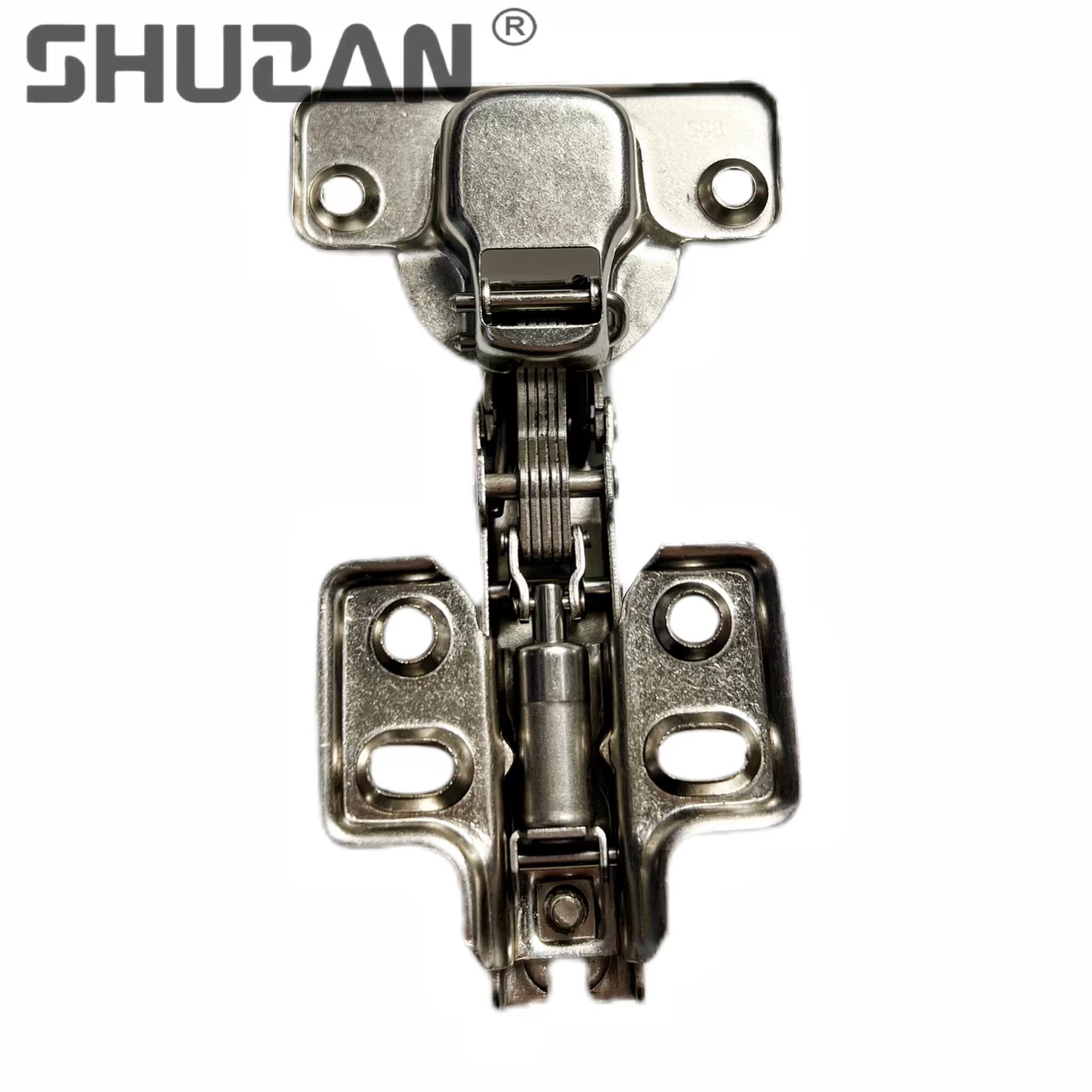 Shuzan high-quality brand two-stage force four-hole fixed foot hinges, cabinet door hinges, pipe hinges factory direct sales, other hardware tools details Picture