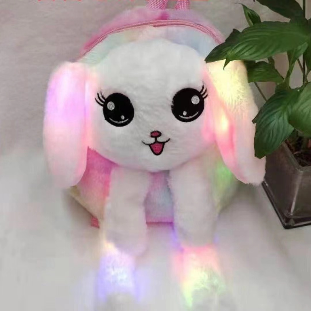 新款儿童书包可爱兔子毛绒玩具双肩包小学生迷你小背包幼儿园背包                              