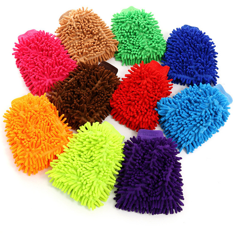 Chenille car wash gloves, microfiber car cleaning gloves, coral fleece car cleaning gloves, QW133 Item Picture