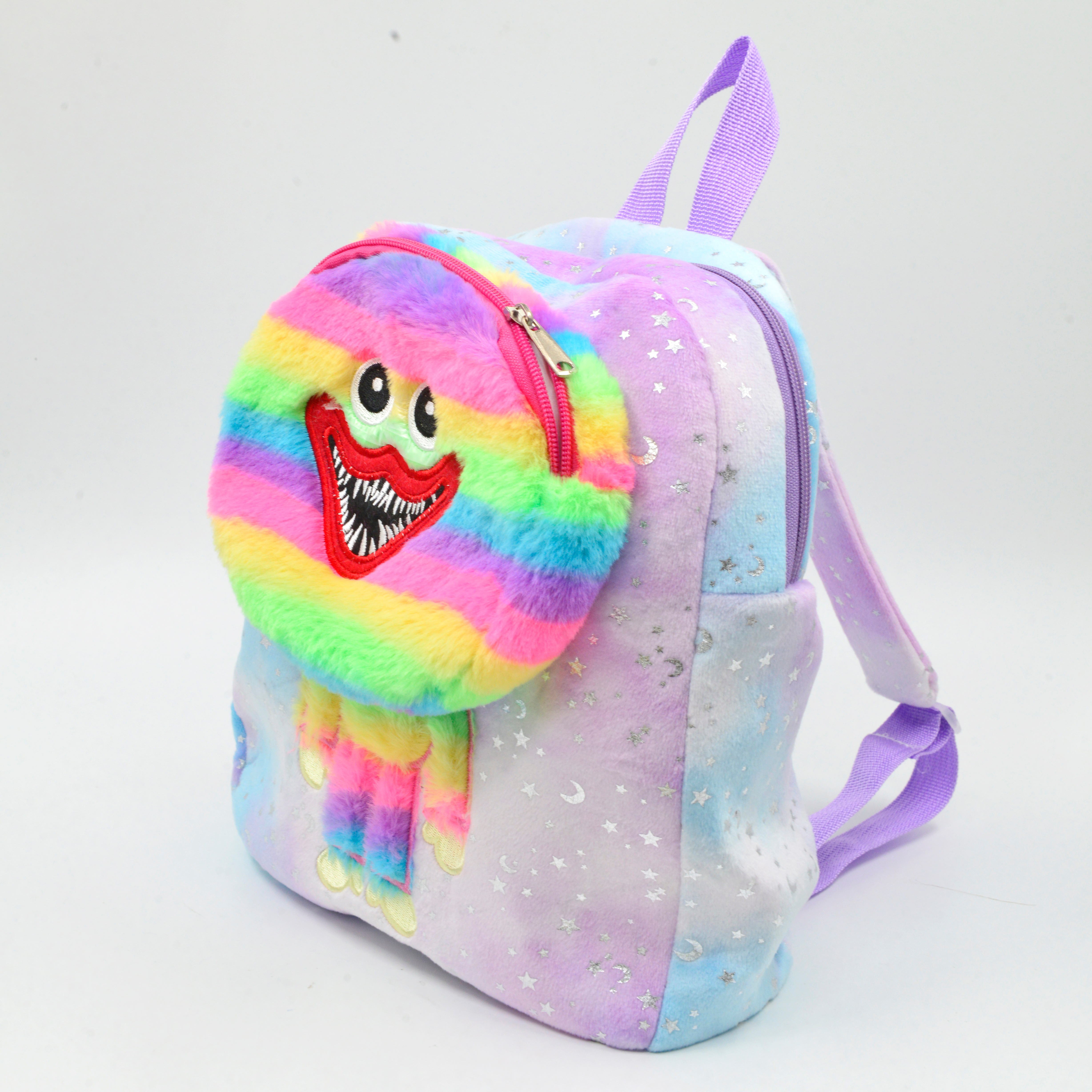Colorful plush schoolbags, plush cartoon-shaped schoolbags, new cute plush cartoon backpacks for boys and girls, fashionable backpacks details Picture