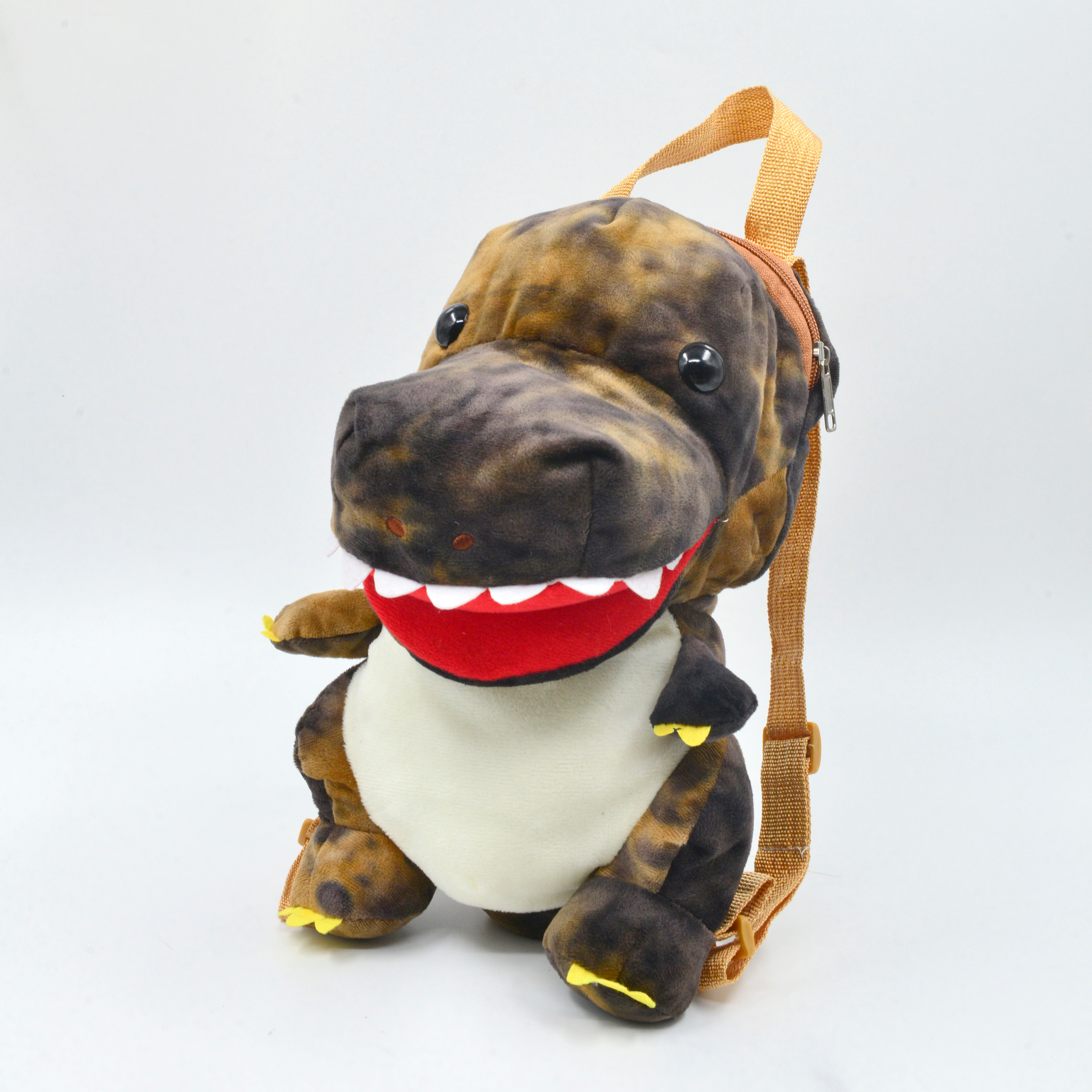 Plush dinosaur schoolbag, plush cartoon dinosaur backpack, new cute plush cartoon backpack, fashionable backpack for boys and girls details Picture
