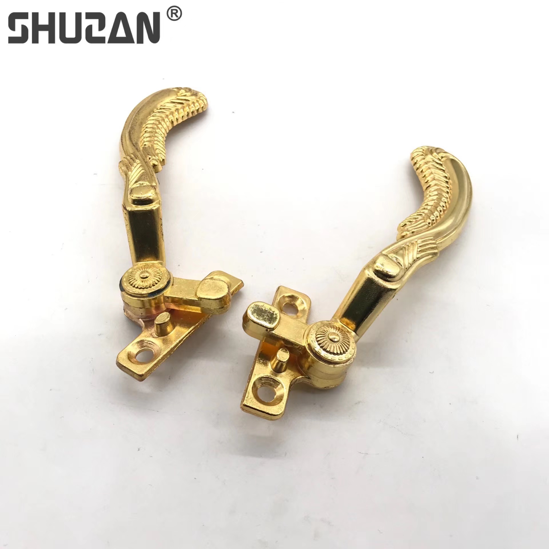 Shuzan Oupai high-end European-style zinc alloy door handles, golden engraved door handles, door hardware accessories, pebble ice crack cabinet door handles, factory direct sales, and other hardware tools details Picture