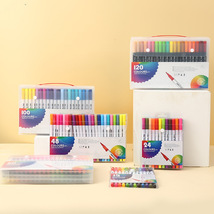 水彩笔12色24色36色水溶性软头笔儿童涂鸦绘画美术双头水彩笔套装