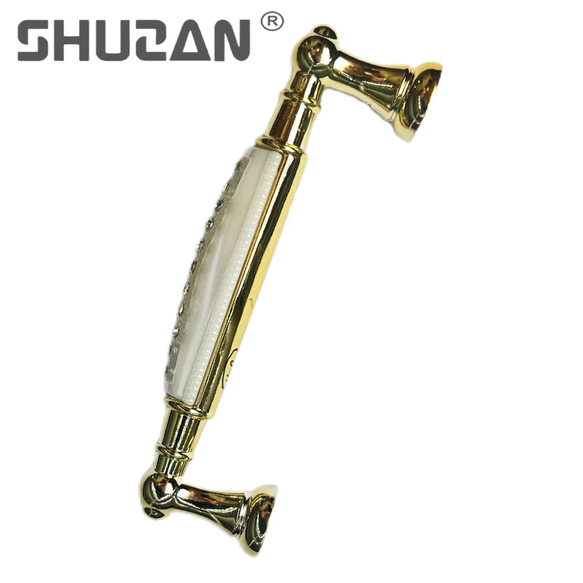 Shuzan simple cabinet drawer cabinet handle hardware accessories European-style gold diamond-encrusted wardrobe door handle modern Item Picture
