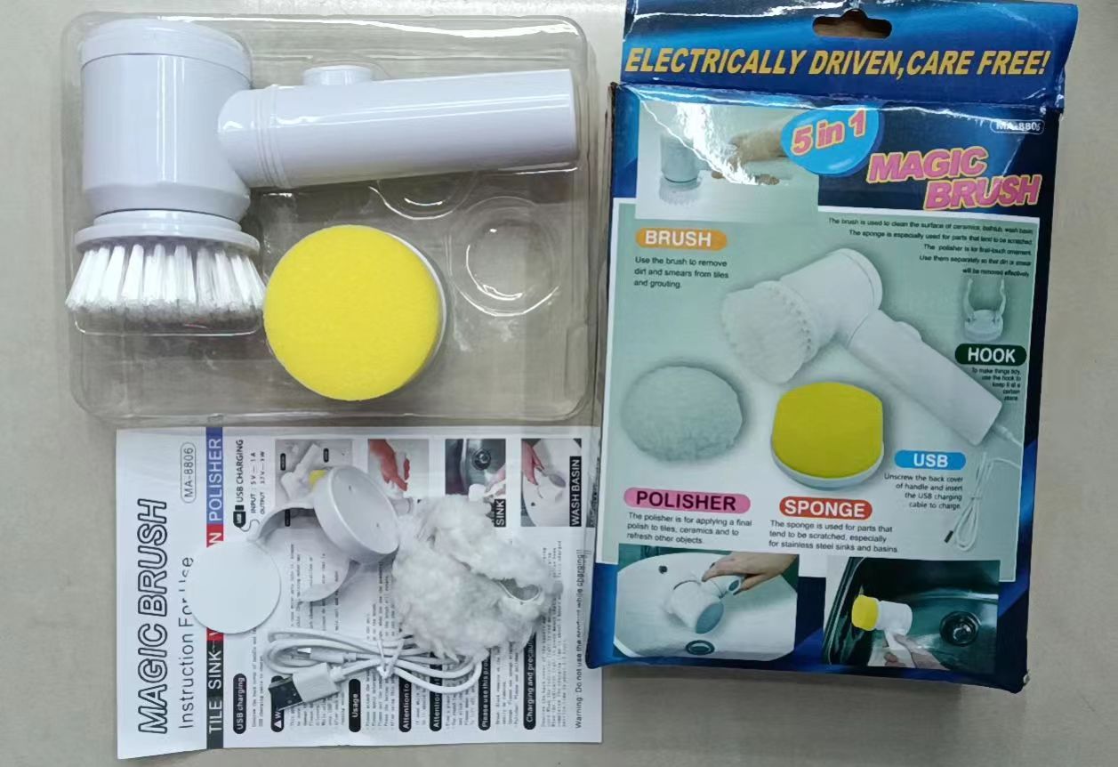 The dishwashing brush comes with a battery