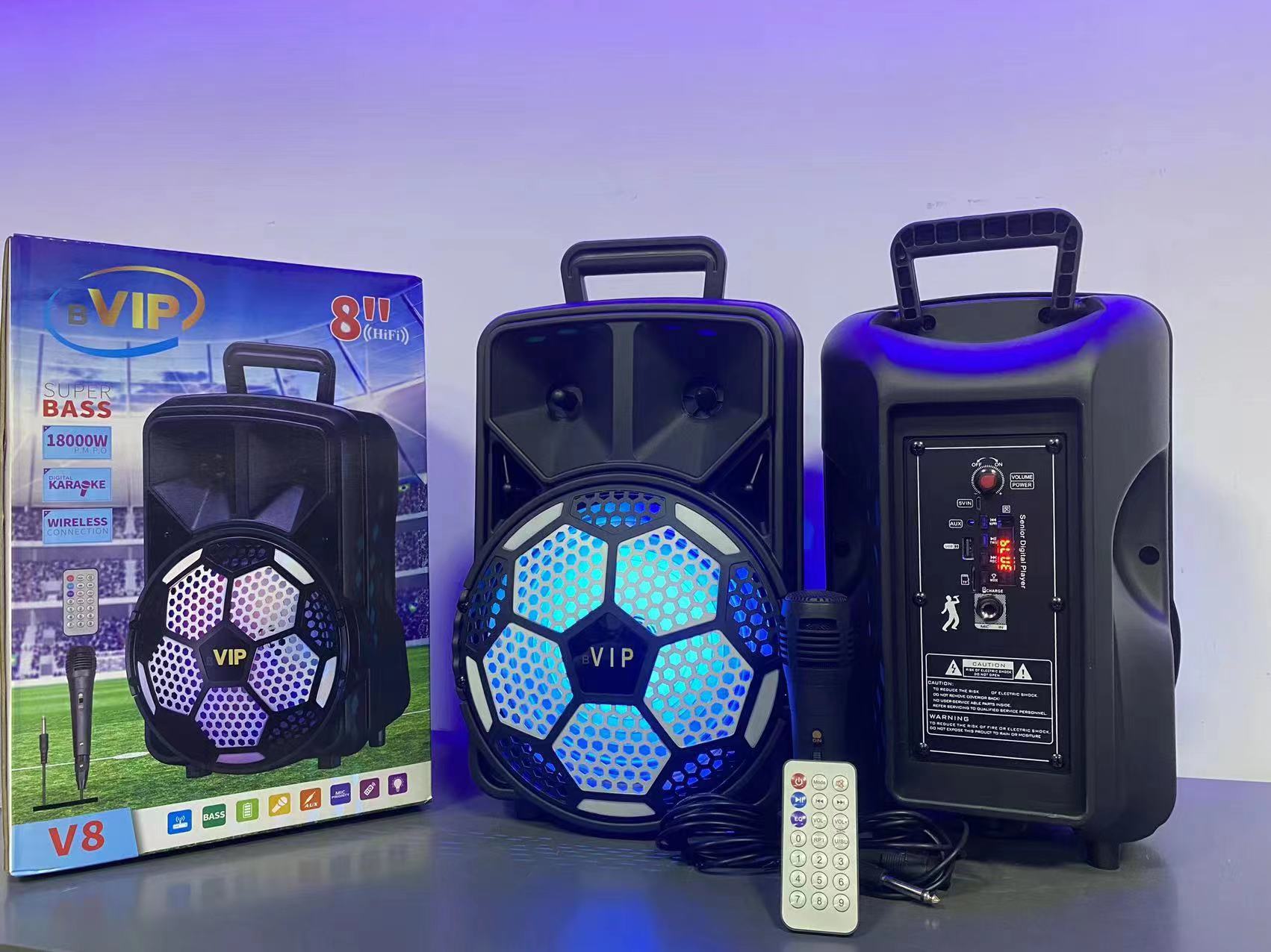 JR Football-style 8-inch outdoor mobile portable handheld charging Bluetooth speaker V Application Scenario