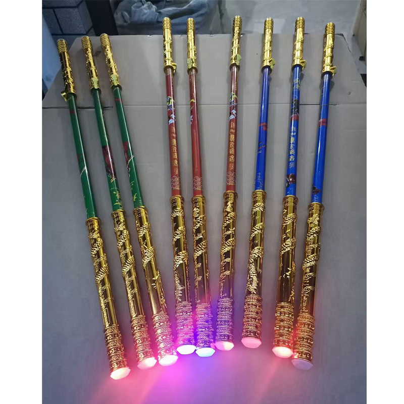 New alloy self-retractable golden hoop rod toys, children's educational toys, performance props, wholesale at street stalls details Picture
