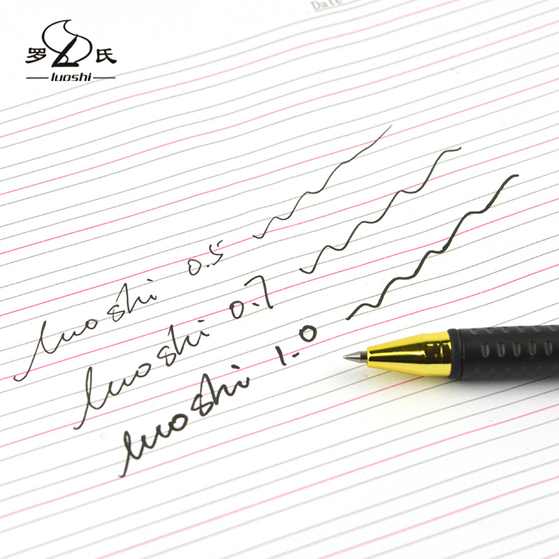 罗氏2073磨砂中性笔办公学生用子弹头水笔可定制logo广告笔签字笔详情图3