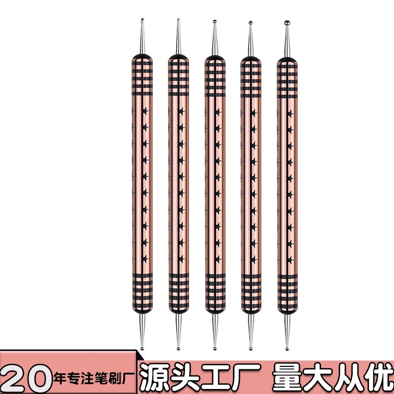 New double-headed nail art dot drill pen set of 5 pieces, decorative dot drill needle dot pen dot flower needle wholesale shanilak