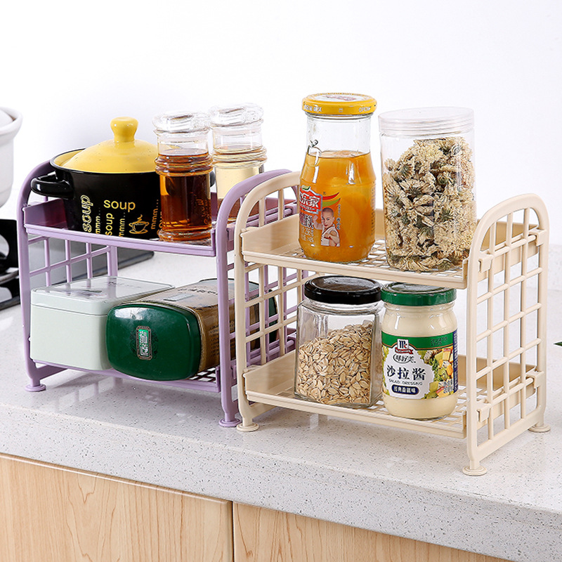 Creative two-layer hollowed-out plastic shelving for export Application Scenario