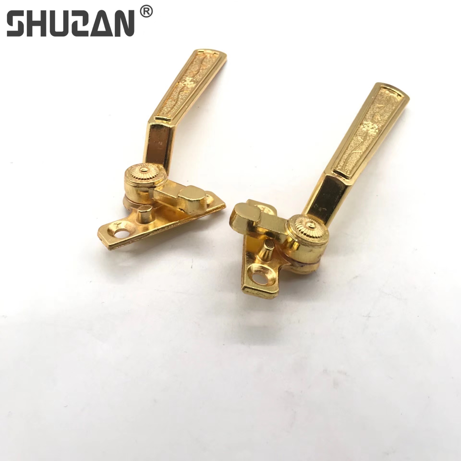 Shuzan European-style luxury golden straight plate engraved zinc alloy door handles, window and door pulls, door hardware accessories factory direct sales, ice crack design, other hardware tools Item Picture
