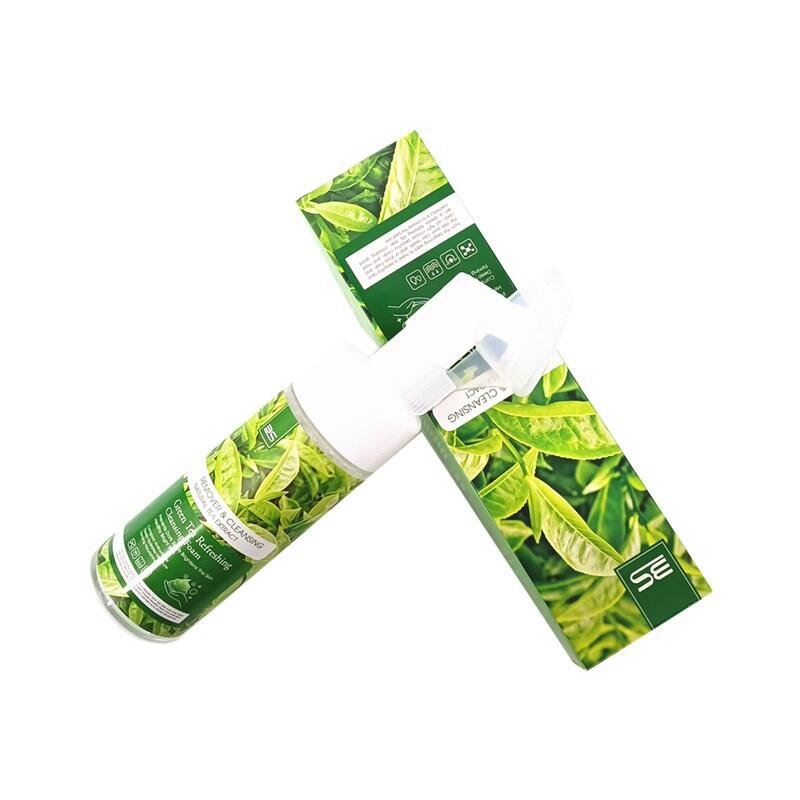 Cross-border Amazon AliExpress Green Tea Facial Cleanser Mousse Mild Oil-control Moisturizing facial foam