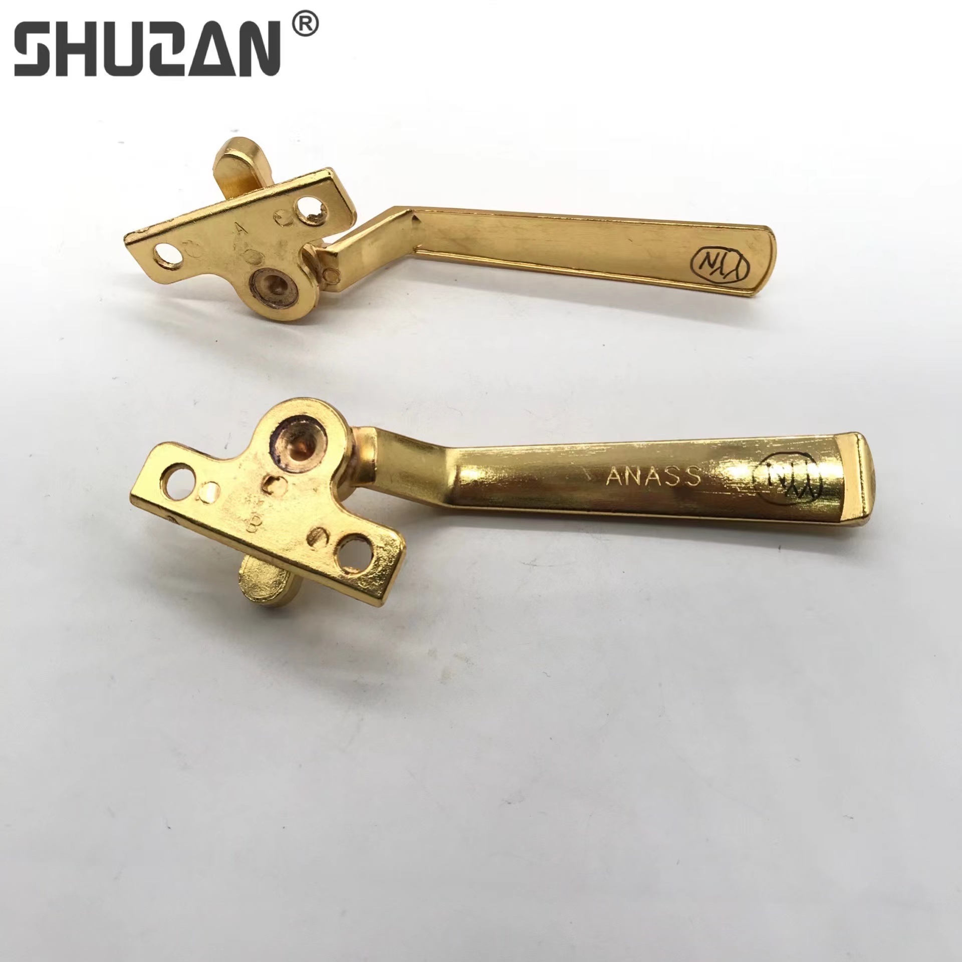 Shuzan European-style luxury golden straight plate engraved zinc alloy door handles, window and door pulls, door hardware accessories factory direct sales, ice crack design, other hardware tools details Picture