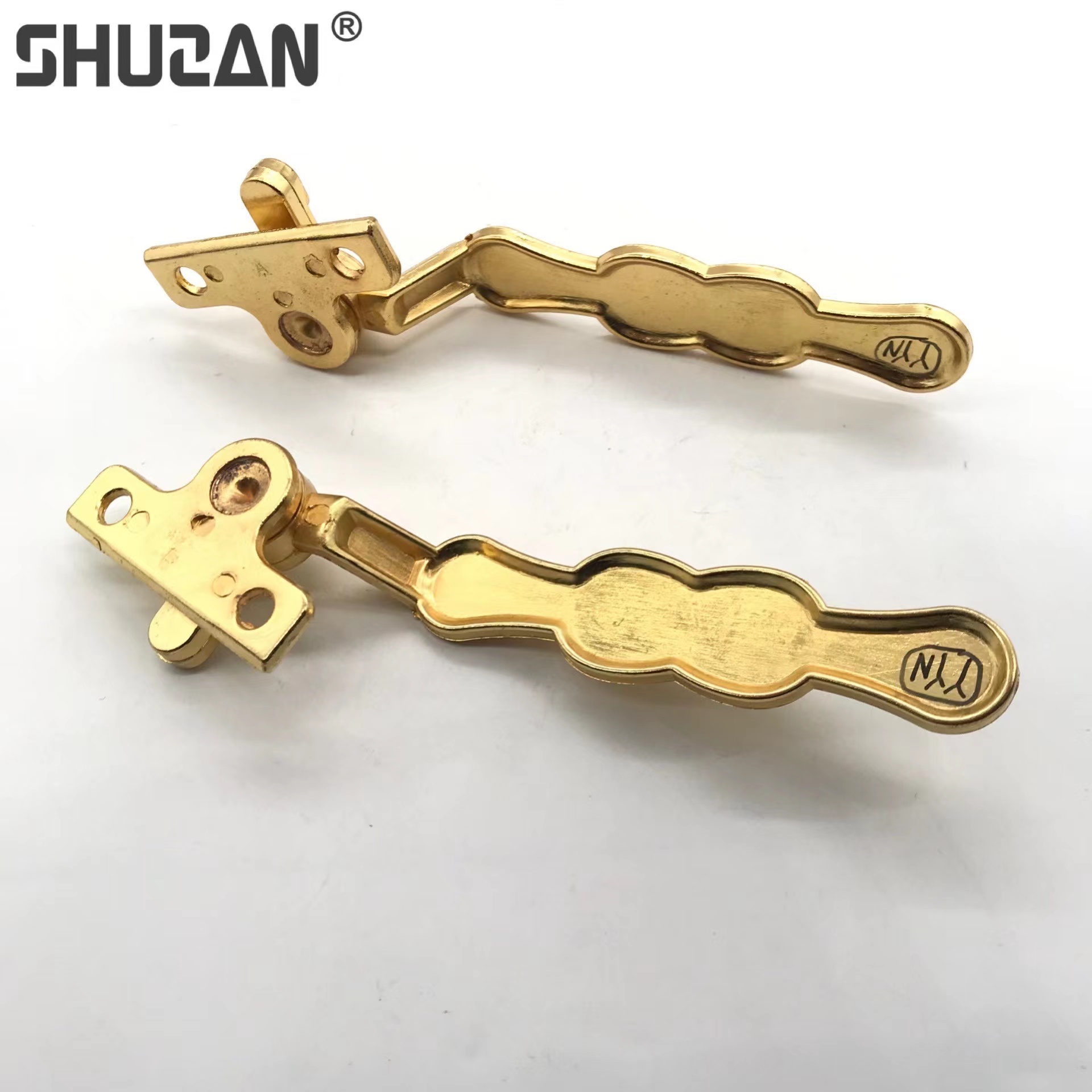 Shuzan European-style luxurious golden engraved zinc-aluminum alloy door and window handles are sold directly by the manufacturer. High-quality hardware tool accessories and other hardware tools are available Specification image