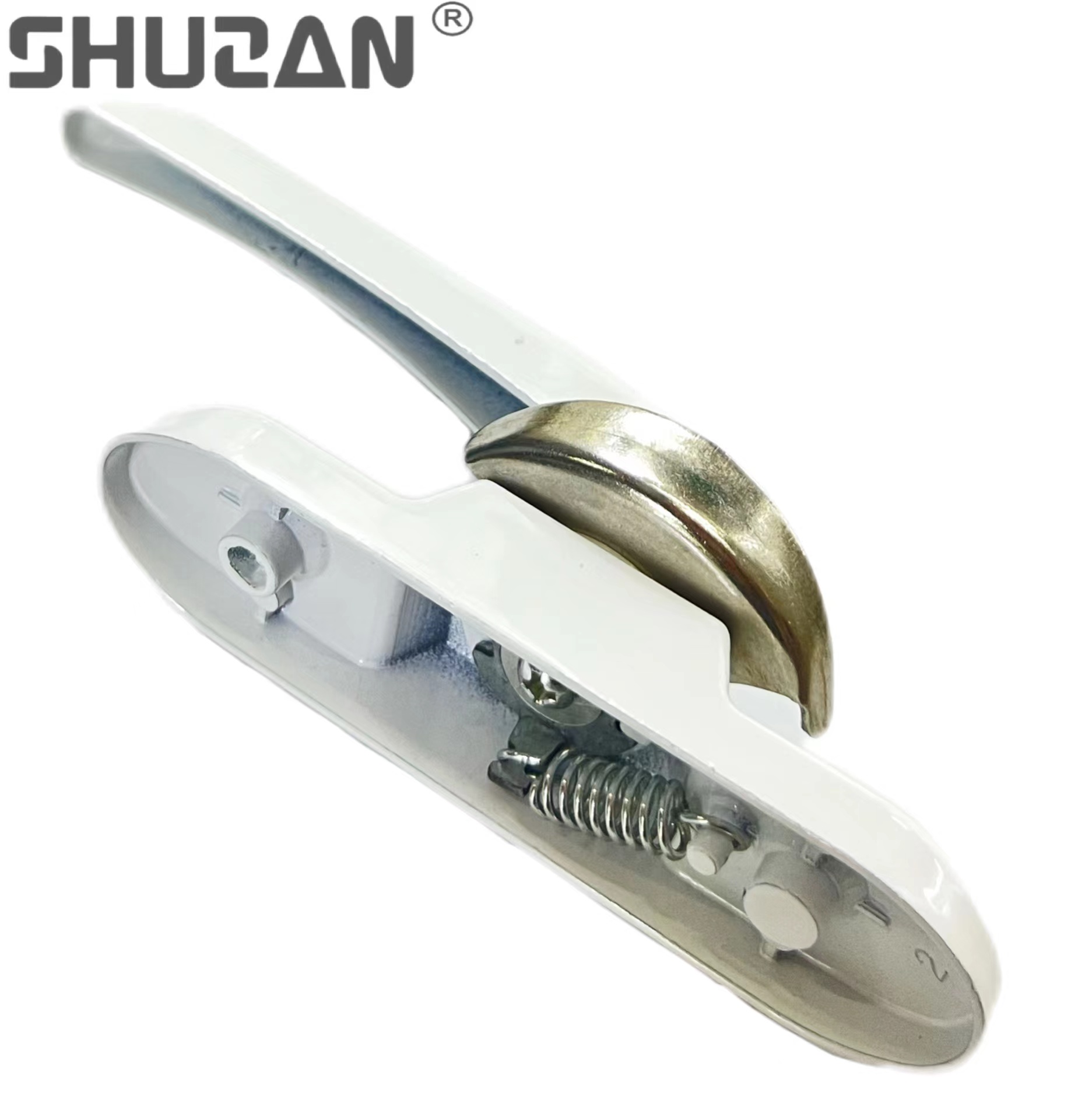 Shuzan brand guarantees thickened aluminum alloy large bidirectional crescent lock, steel window lock, high-strength window accessories, hardware tools, and other hardware tools Specification image