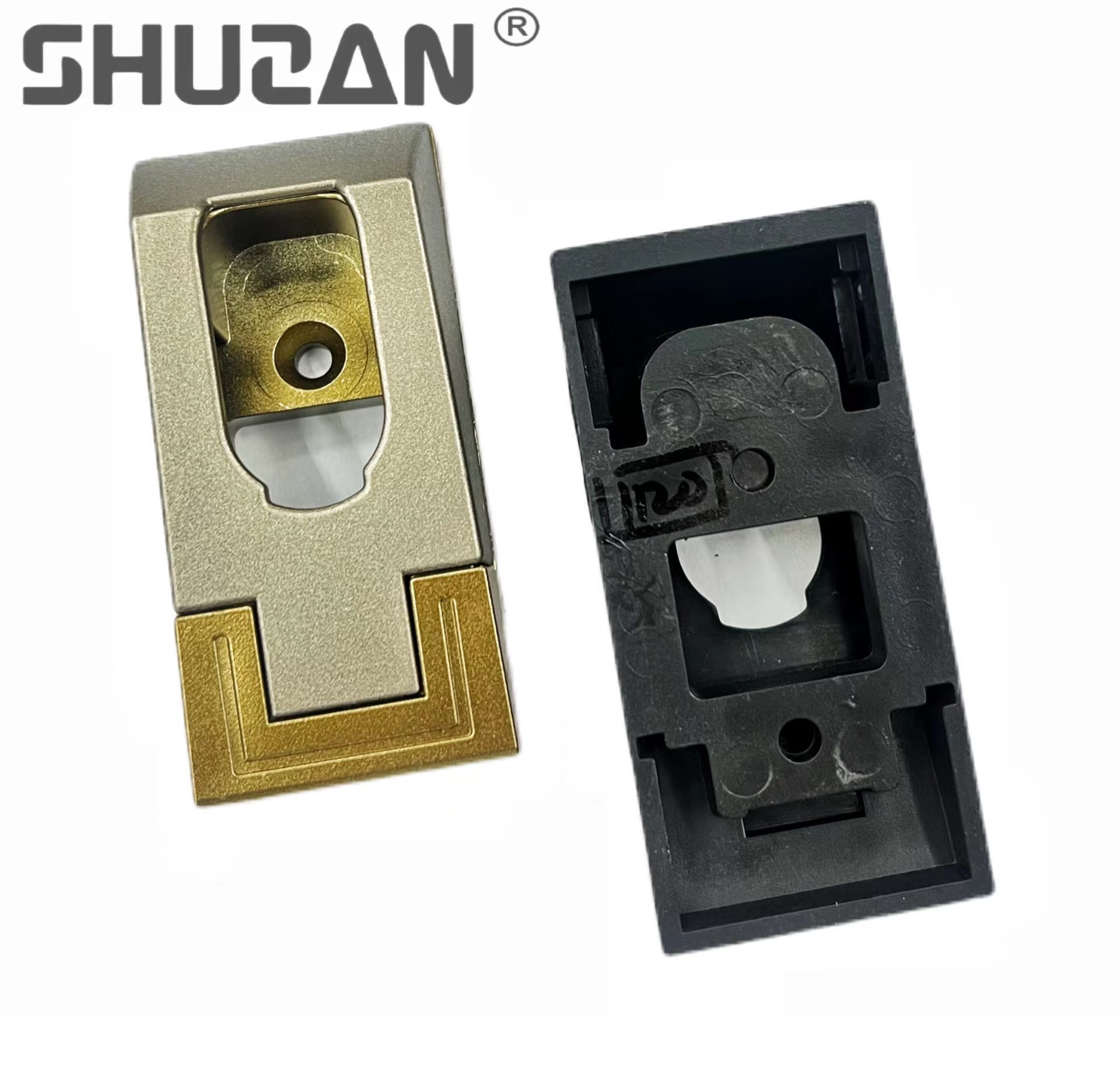 Shuzan brand selects thickened fixed flange seat clothes, through rod clothes, cabinet base accessories, metal nameplate decorations, and other hardware tools Item Picture