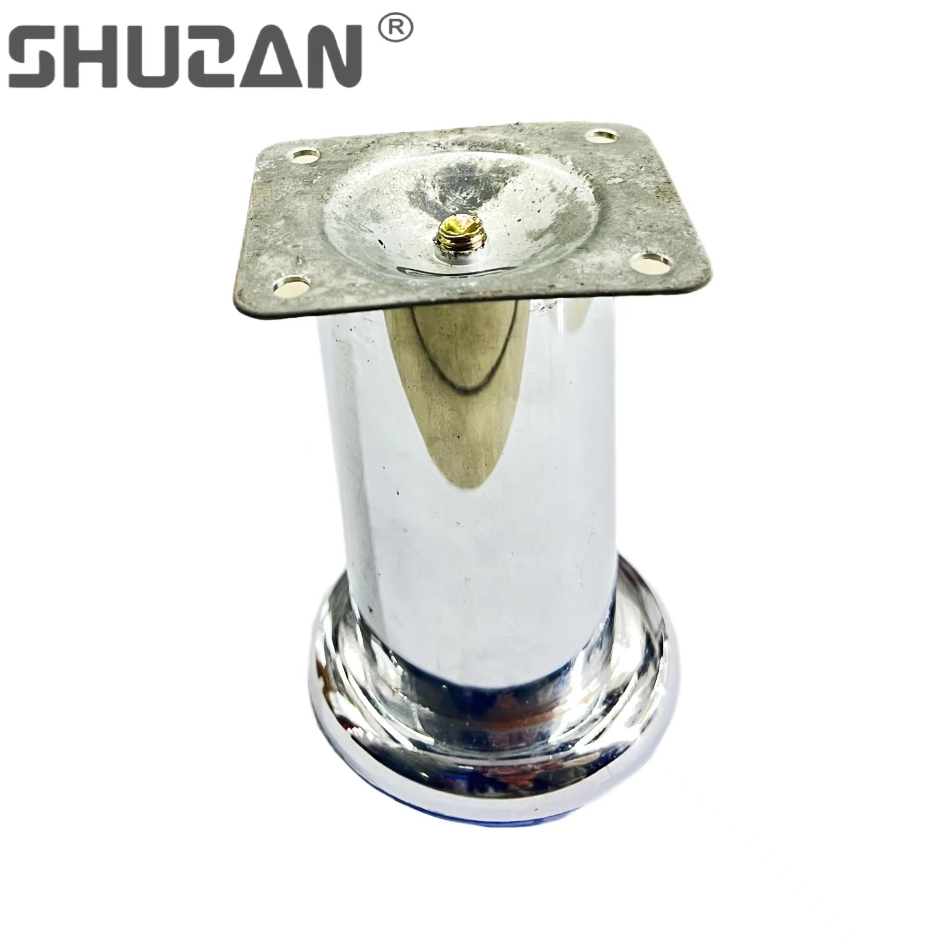 Shuzan XX brand multi-functional cylindrical metal sofa legs, cabinet legs, straight coffee table and dining table support feet, 6Cm hole diameter model, other hardware tools