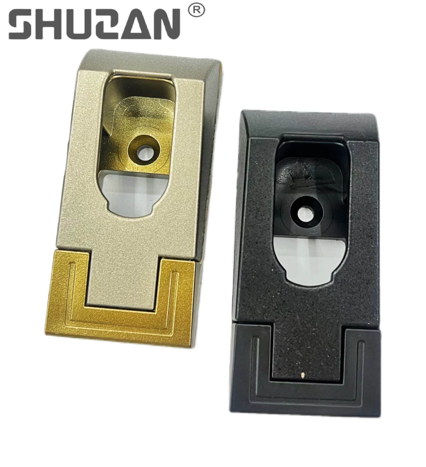 Shuzan brand selects thickened fixed flange seat clothes, through rod clothes, cabinet base accessories, metal nameplate decorations, and other hardware tools details Picture