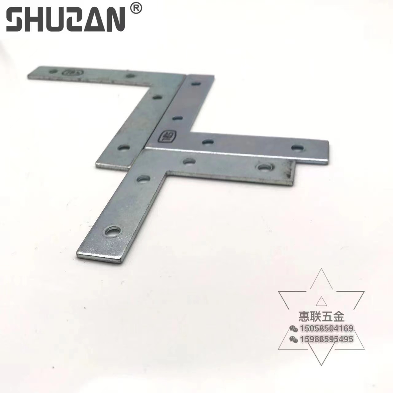 Shuzan XX brand L-shaped Angle iron connection plate, flat Angle code, hardware accessories, reinforcing furniture triangular bracket accessories and tools details Picture