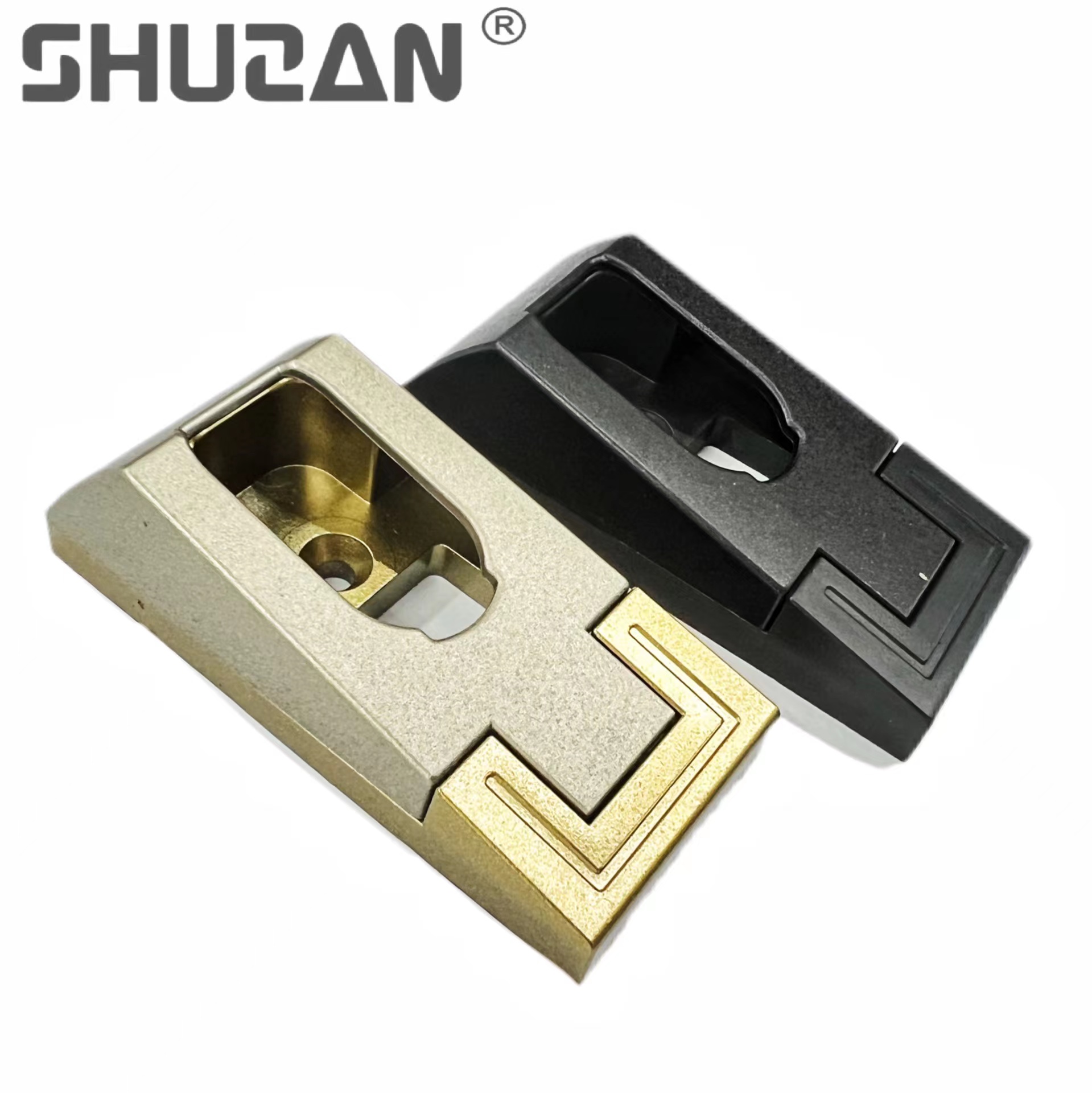 Shuzan brand selects thickened fixed flange seat clothes, through rod clothes, cabinet base accessories, metal nameplate decorations, and other hardware tools Specification image