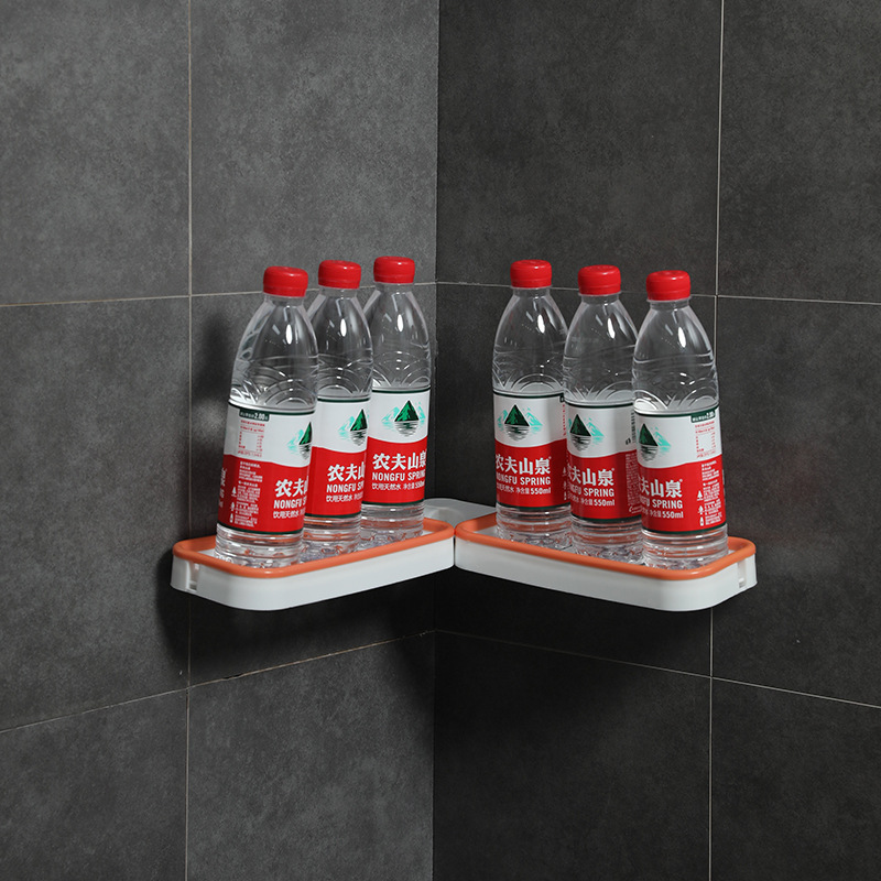 Bathroom foldable corner storage rack without drilling Application Scenario