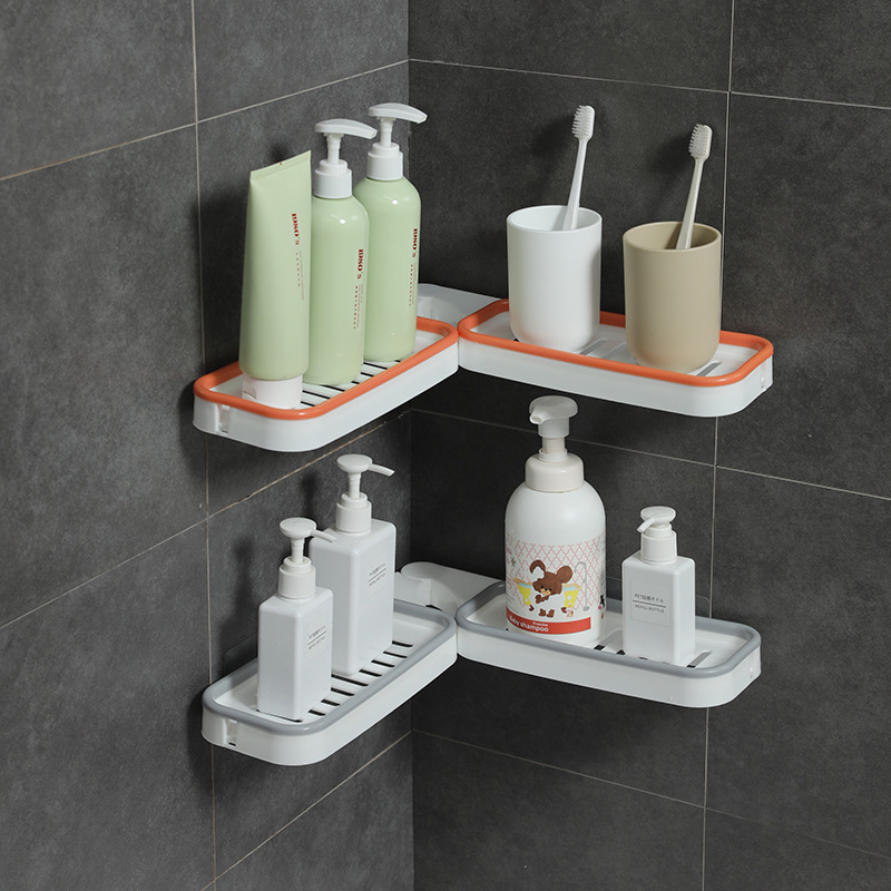 Bathroom foldable corner storage rack without drilling Specification image