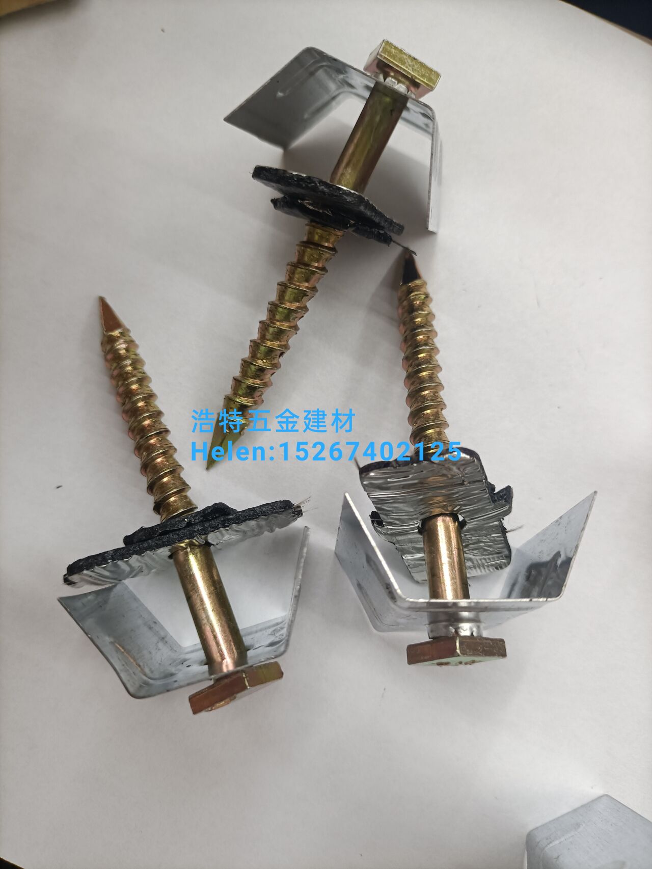 U-shaped roof bolt, saddle roof bolt, square roof bolt, corrugated rod, self-tapping screw, U-shaped roof bolt, color steel tile roof bolt, square head nail details Picture