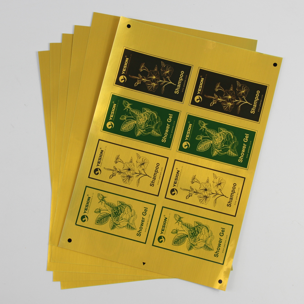 YESION inkjet matte gold PET printing film is tear-resistant, waterproof and oil-proof. 20 A4 matte silver stickers, self-adhesive labels, matte gold and matte silver printing paper Specification image