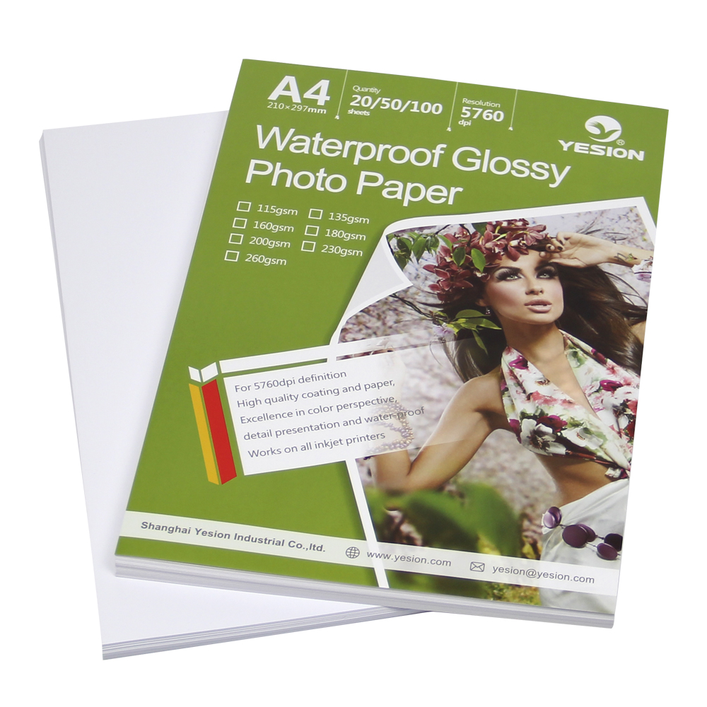 YESION 200g high-gloss photo paper, photo printing paper, A4 high-gloss photo paper, 20 sheets of inkjet photo paper, photo paper, photo paper