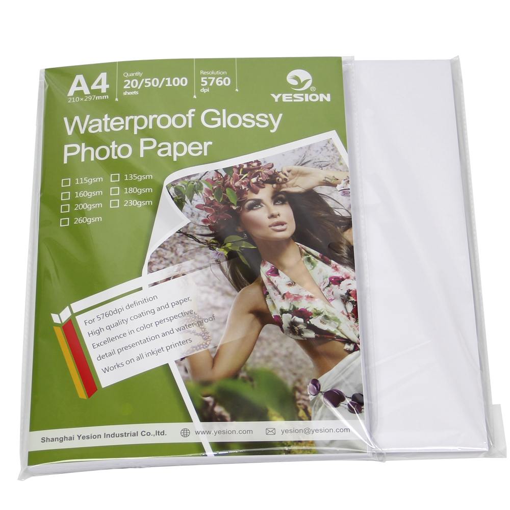 YESION 230g high-gloss photo paper, photo printing paper, A4 high-gloss photo paper, 20 sheets of inkjet photo paper, photo paper, photo paper details Picture