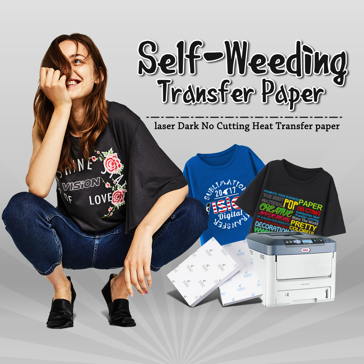 Laser dark hollowed-out transfer paper A paper B paper self-weeding
