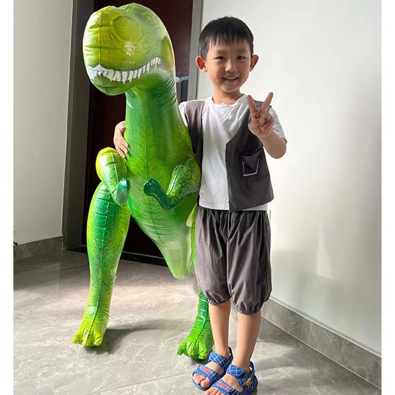 亚马逊霸王龙玩具 充气恐龙 大号绿色PVC加厚儿童玩具 玩具批发详情图3