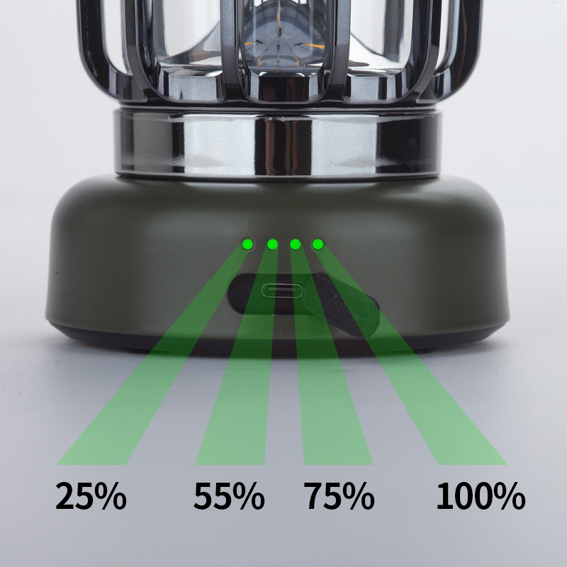 New outdoor camping lamp, camping lamp, fast charging, dual light source, stepless dimming, retro style camping atmosphere lamp details Picture
