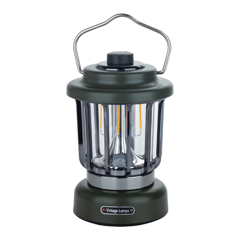 New outdoor camping lamp, camping lamp, fast charging, dual light source, stepless dimming, retro style camping atmosphere lamp Specification image