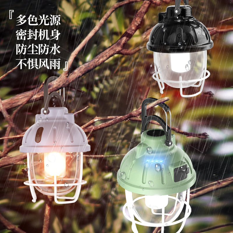 New outdoor camping lamp, mini portable multi-functional USB charging campsite multi-light tent lamp