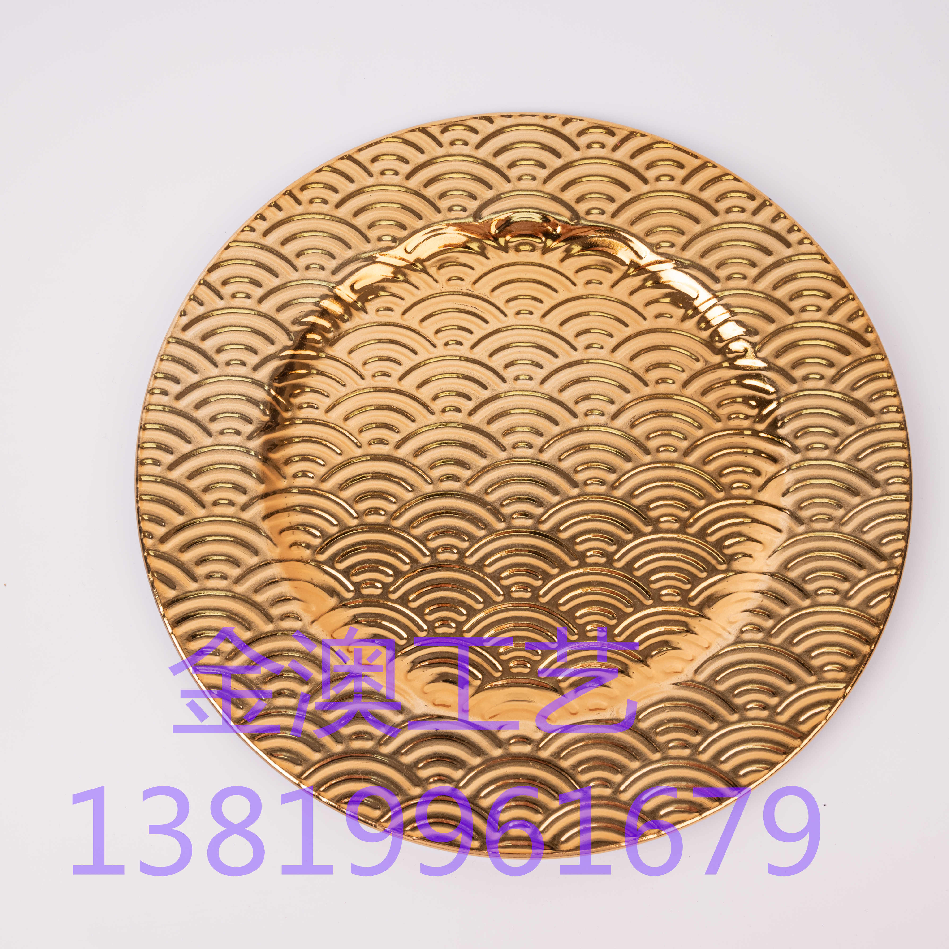 金澳2022年新款圣诞盘 塑料盘 电镀盘 婚礼盘 装饰盘33CM C001