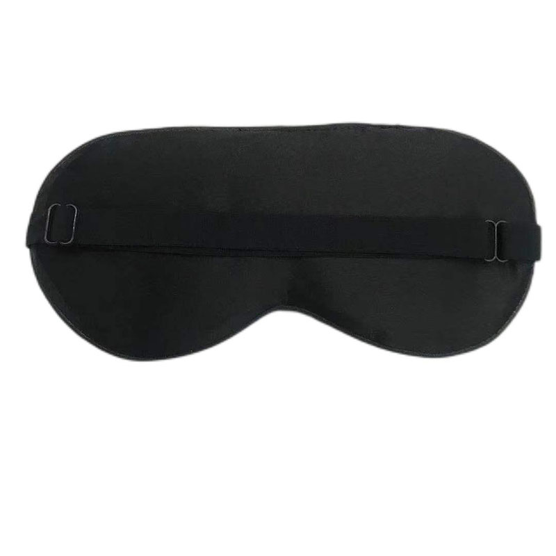 黑色100%桑蚕丝眼罩2件套装柔软丝滑遮光睡眠眼罩收纳袋旅行套装详情图4