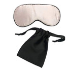 粉色桑蚕丝眼罩2件套装柔软丝滑遮光睡眠眼罩收纳袋旅行套装